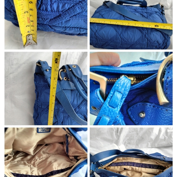 Stuart weitzman  blue leather and embroidered  hobo luxury bag - Picture 9 of 16